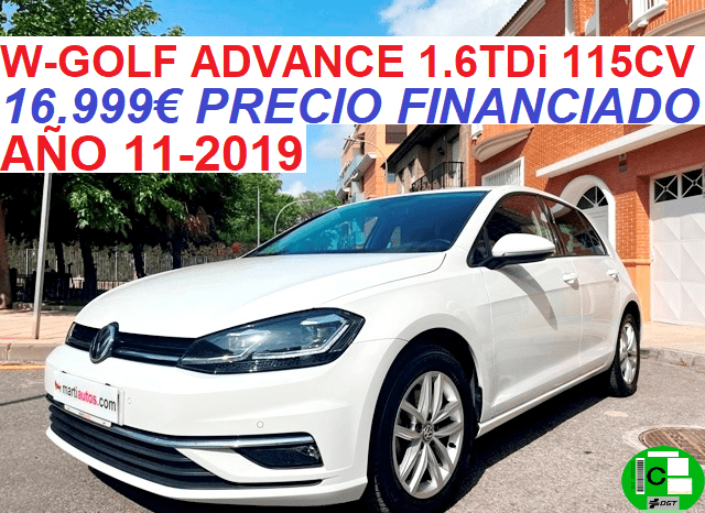VOLKSWAGEN GOLF (VII) 1.6TDi 115CV ADVANCE AÑO 11-2019 lleno