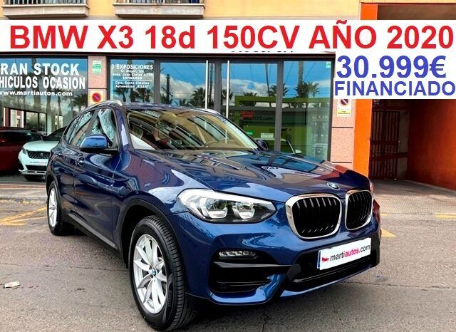 BMW X3 SDRIVE 18dA 150CV AUTOMATICO AÑO 2020 lleno