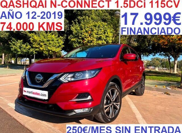 NISSAN QASHQAI N-CONNECT 1.5DCi 115CV 6 VELOCIDADES AÑO 12-2019 lleno