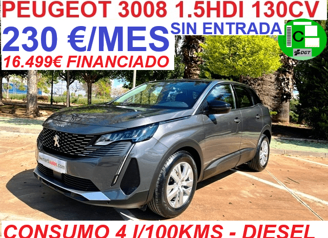 PEUGEOT 3008 ACTIVE PACK 1.5HDI 130CV MODELO 2022 lleno