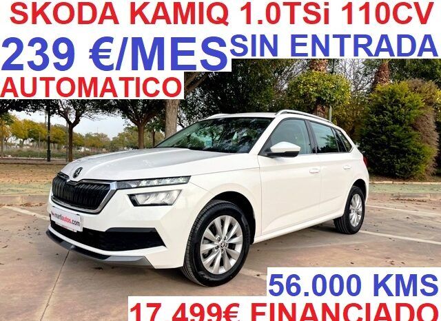 SKODA KAMIQ AMBITION 1.0TSi 110CV DSG – AUTOMATICO AÑO 2021 lleno